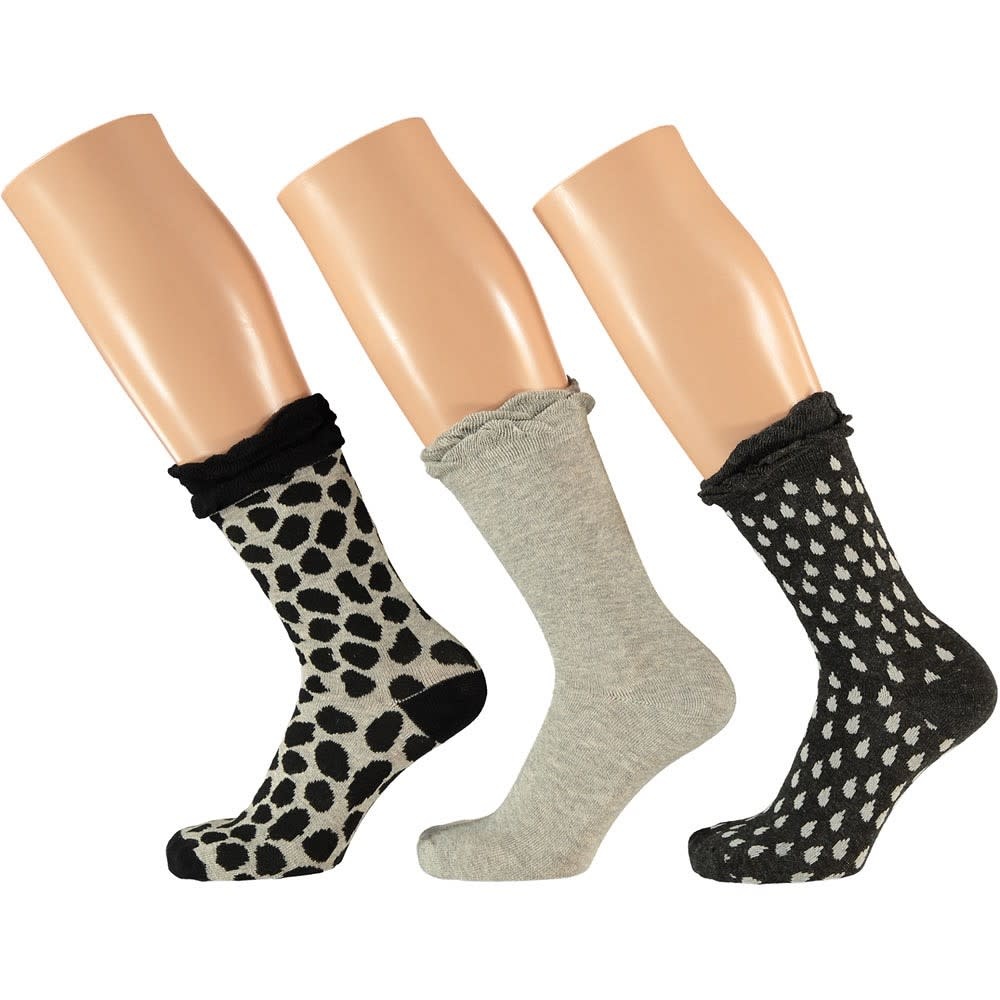 Girls Ruffle Socks - Black - 3 Pack