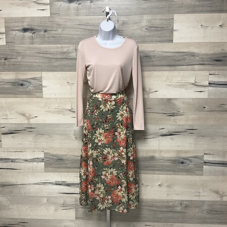 Floral Mesh Maxi Skirt