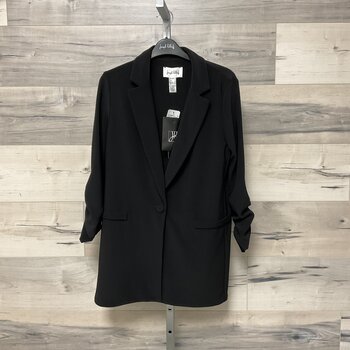 Jane Black Blazer with Ruched Sleeves