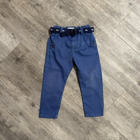 Blue Dressy Pants with Belt - Size 2