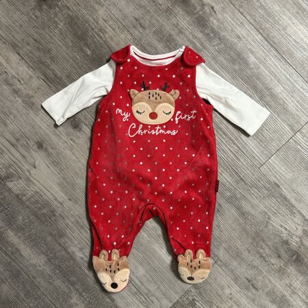 My First Christmas Overall and Onesie Set - Size 62