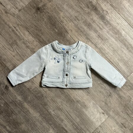 Jean Jacket with Flower Embroidery - Size 74