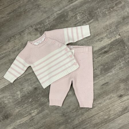 Pink and White Knit Set Size 0-3M