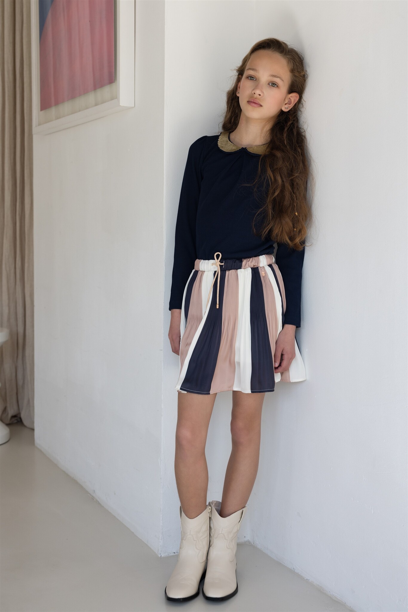 Nena Plisse Skirt - Light Gold