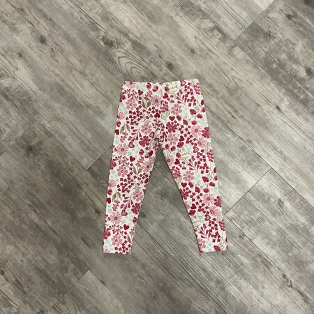 Pink and Gold Print Leggings - Size 3/4