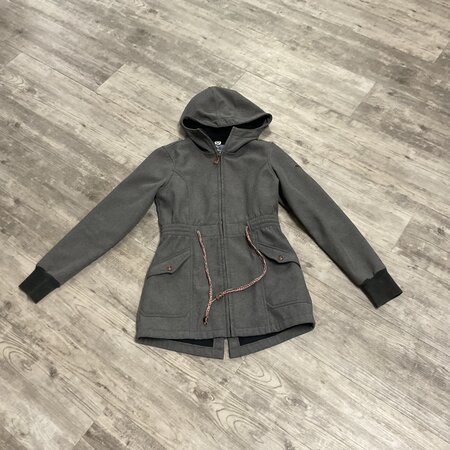 Grey Coat with Braided Drawstrings - Size S