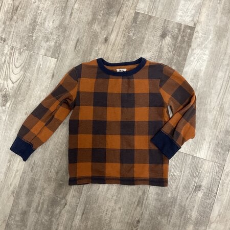 Navy and Rust Plaid Shirt - Size 4