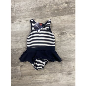 Navy and White Striped Dress - Size 24M
