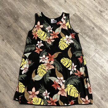 Tropical Print Sleeveless Dress Size XXL
