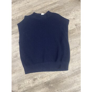 Navy Knit Sweater Vest  - Size 46