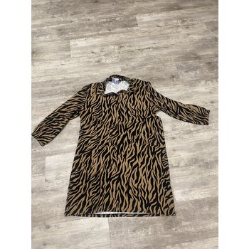 Tan and Black Zebra Print Dress - Size 44