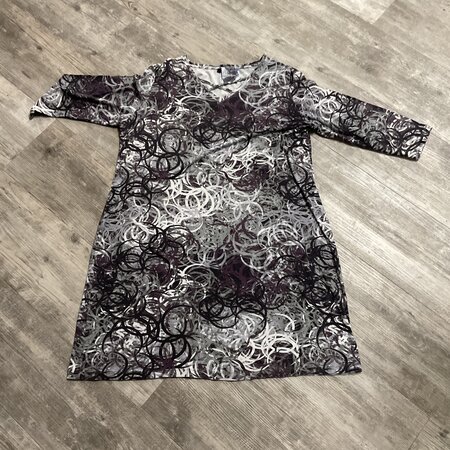 Purple and Grey Print Dress Size 16