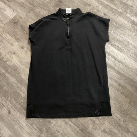 Black Zipper Sweatshirt Dress Size 48