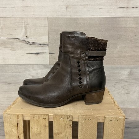 Brown Leather Booties - Size 39