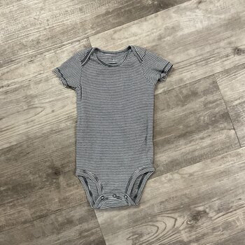 Grey and White Striped Onesie - Size 12M