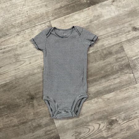 Grey and White Striped Onesie - Size 12M