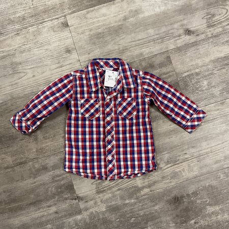 Blue and Red Plaid Shirt Size 80