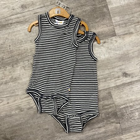 Set of 2 Striped Onesies Size 80