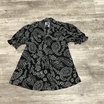 Black and White Print Blouse - Size M