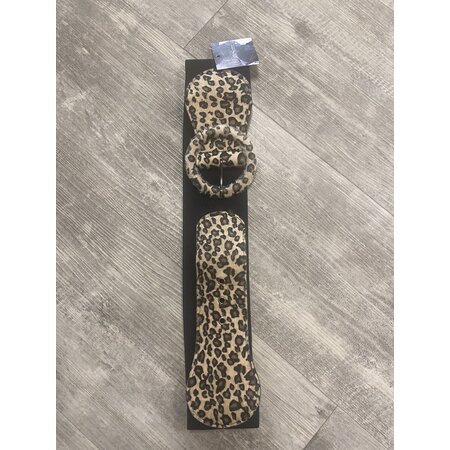 Wide Leopard-print Belt