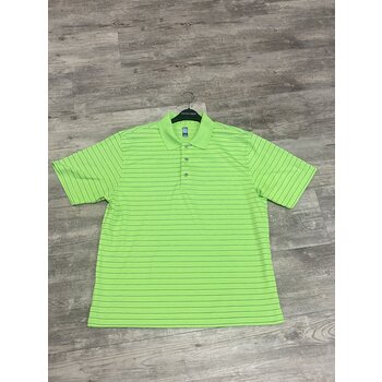 Green Texture Stripe Polo Size L