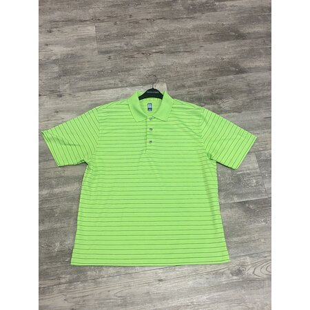 Green Texture Stripe Polo Size L
