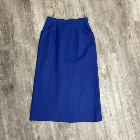 Long Royal Blue Wool Skirt