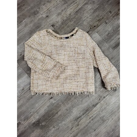 Tweed Top with Pearls Size S