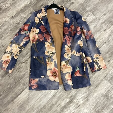Blue Floral Jacket - Size M