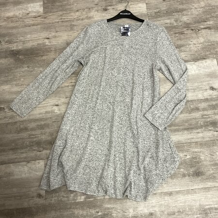 Grey and White Melange Dress - Size L