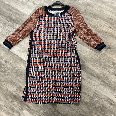 Red and Blue Print Dress - Size 42
