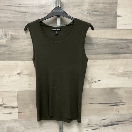 Olive Green Sleeveless Knit Top Size M