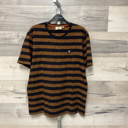 Orange  And Navy Stripe T-Shirt Size  XL