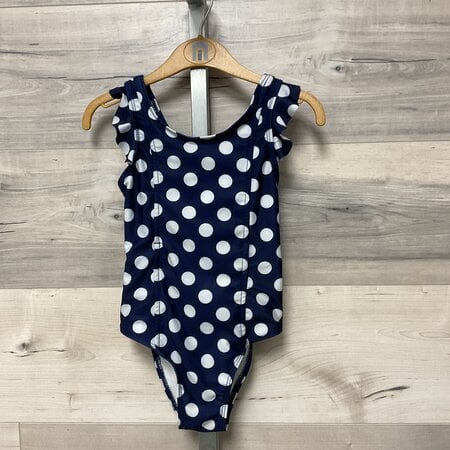 Blue with White Dots Bathing Suit Size 4
