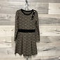 Black and Beige Geometric Pattern Dress