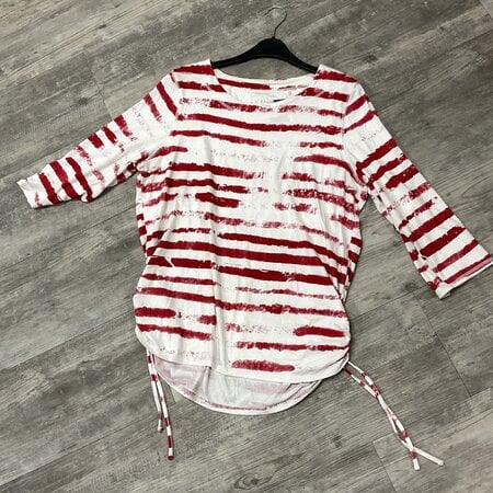 Red and White Tie Dye Shirt - Size L