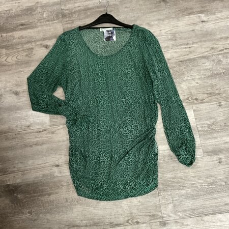 Emerald Green and Black Sheer Top - Size XL