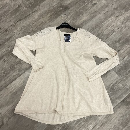 Cream Top with Gems - Size M