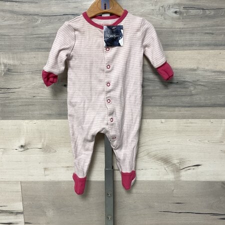 Pink and White Stripe Sleeper Size 0-3M