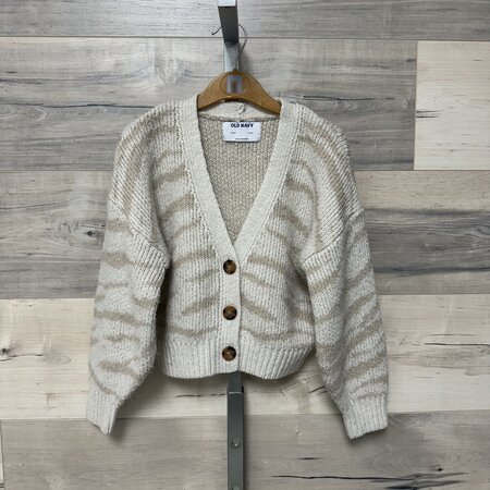 Beige and Ivory Cropped Cardigan - Size 6/7
