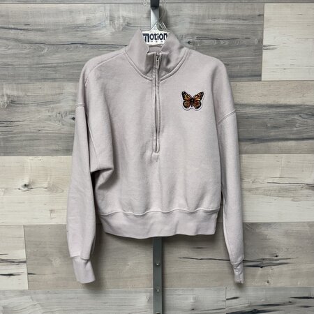Pink Sweater with Butterfly Badge - Size S