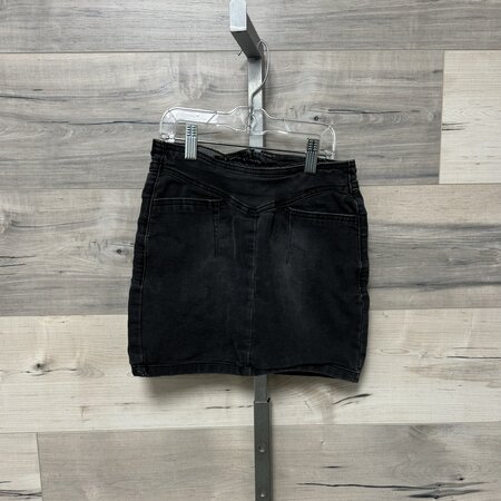 Grey Wash Denim Skirt with Zipper - Size 158