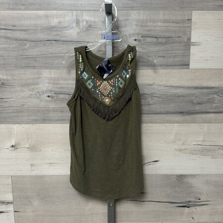 Green Tank with Fringe - Size 10