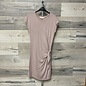 Light Pink Striped Dress with Tie - Size S