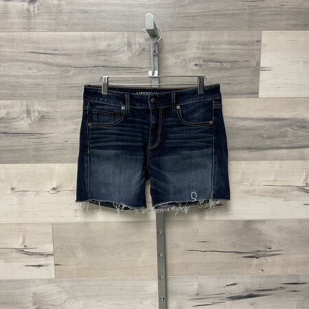 Dark Wash Shorts with Frayed Hem - Size 6