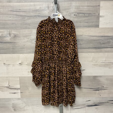 Brown Leopard Print Dress - Size 128