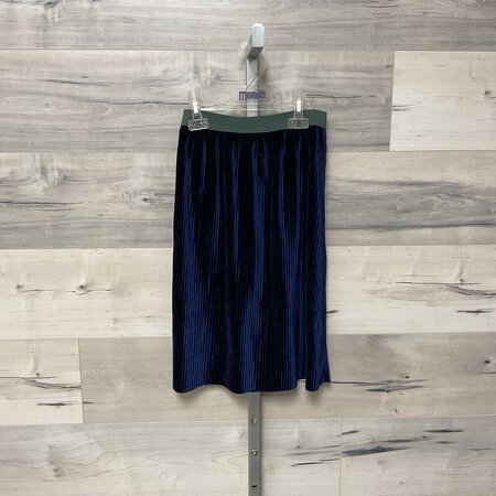 Blue Velvet Ribbed Skirt