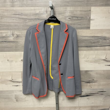 Grey Blazer with Coral Piping - Size M