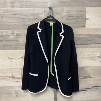Navy Blazer with White Piping - Size M