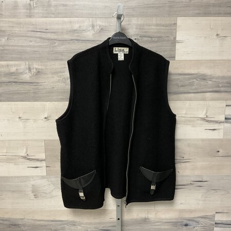 Black Sleeve-less Cardigan with Pockets - Size 1X